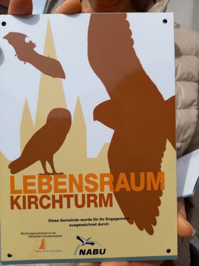 Plakette vom NABU - Lebensraum Kirchturm